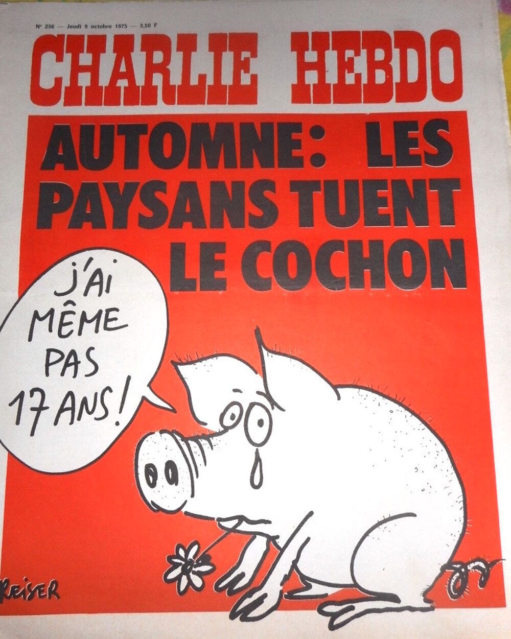 CHARLIE HEBDO 256, 9-10-1975, les paysans tuent le cochon 