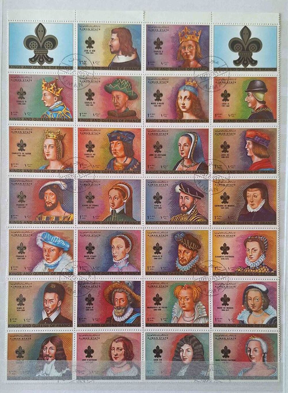 S&eacute;rie de timbres de collection d'Ajman A 