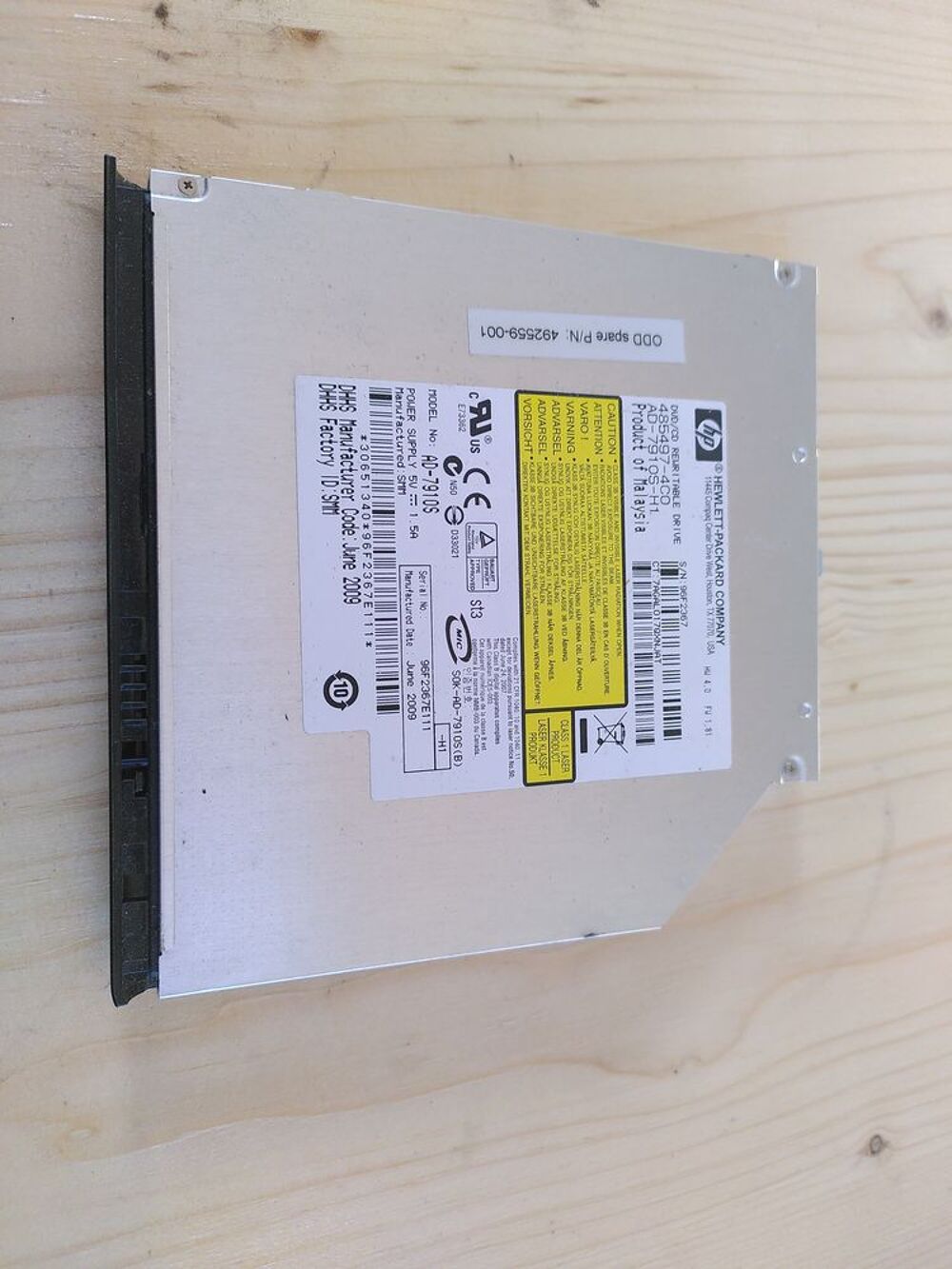 Lecteur DVD HP EliteBook 2530p AD-7910S 492559-001 Matériel informatique