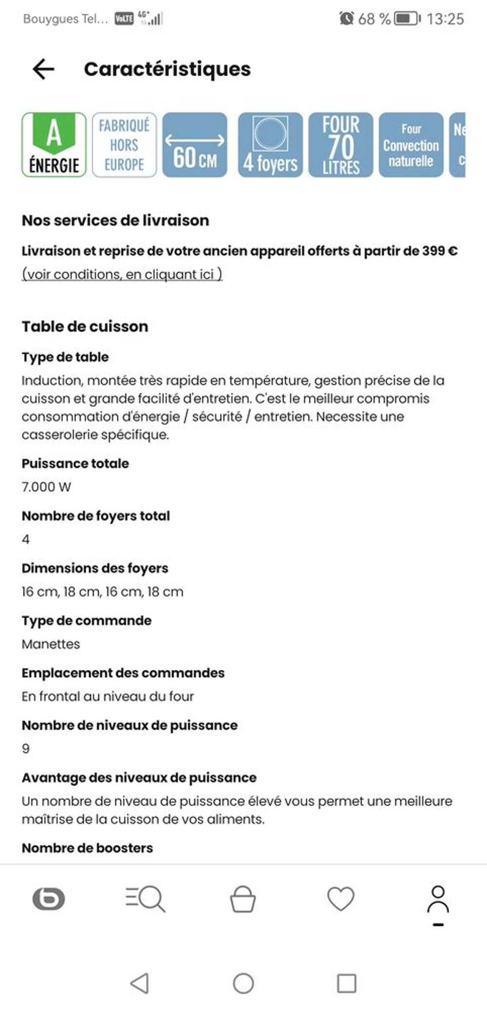 Cuisini&egrave;re induction boulanger Electroménager