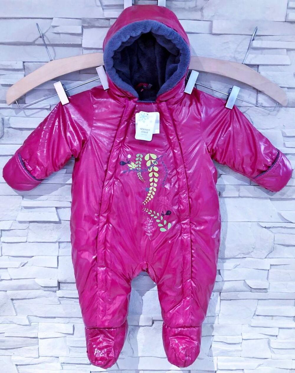 ORCHESTRA - COMBINAISON FROID ROSE M&Eacute;TALLIS&Eacute; MOTIF OISEAUX Vêtements enfants