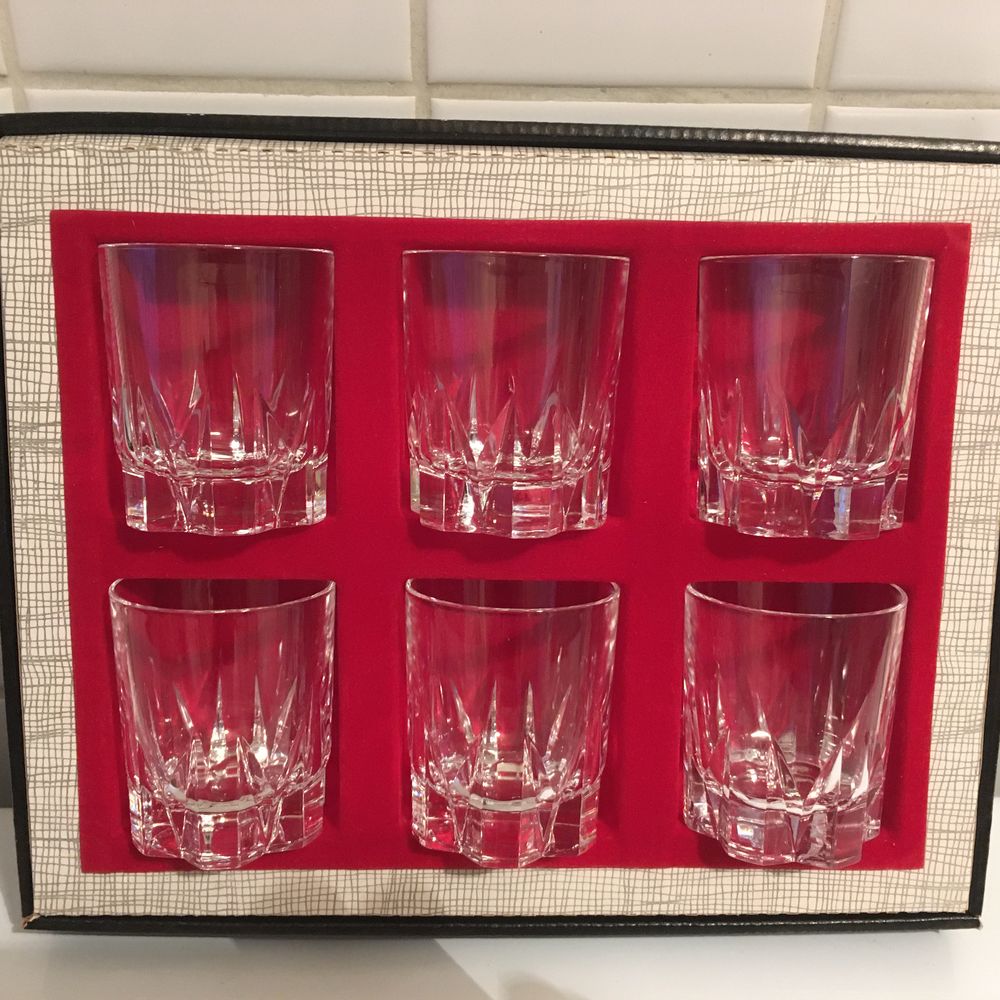 Coffret 6 verres Whisky en cristal d'Arques vintage. Cuisine
