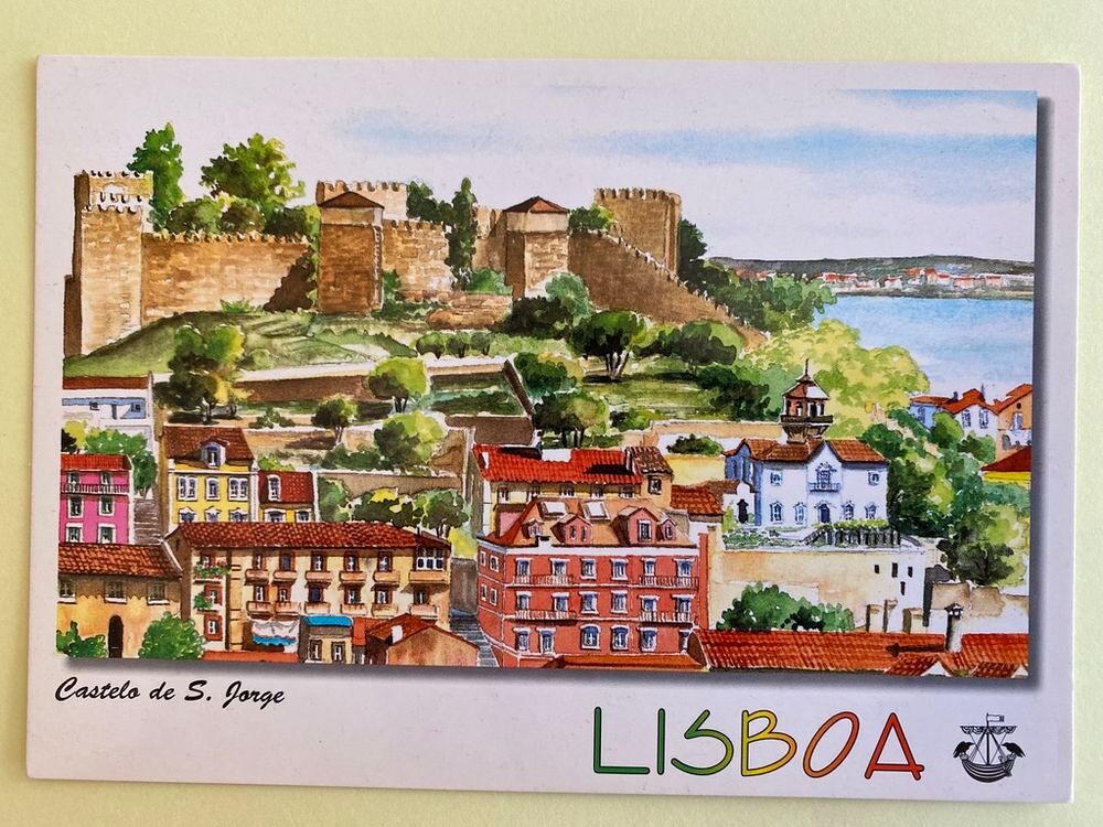 Carte Postale Castelo de Sao Jorge_Aquarelle de LISBOA_PORTU 