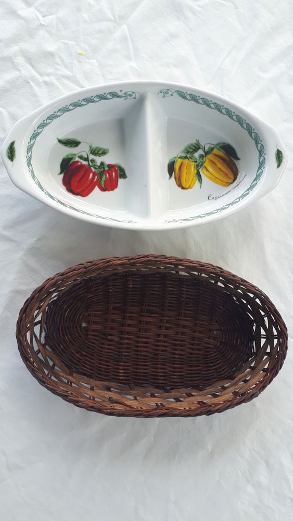 Plat ravier ap&eacute;ritif vintage en porcelaine Cuisine