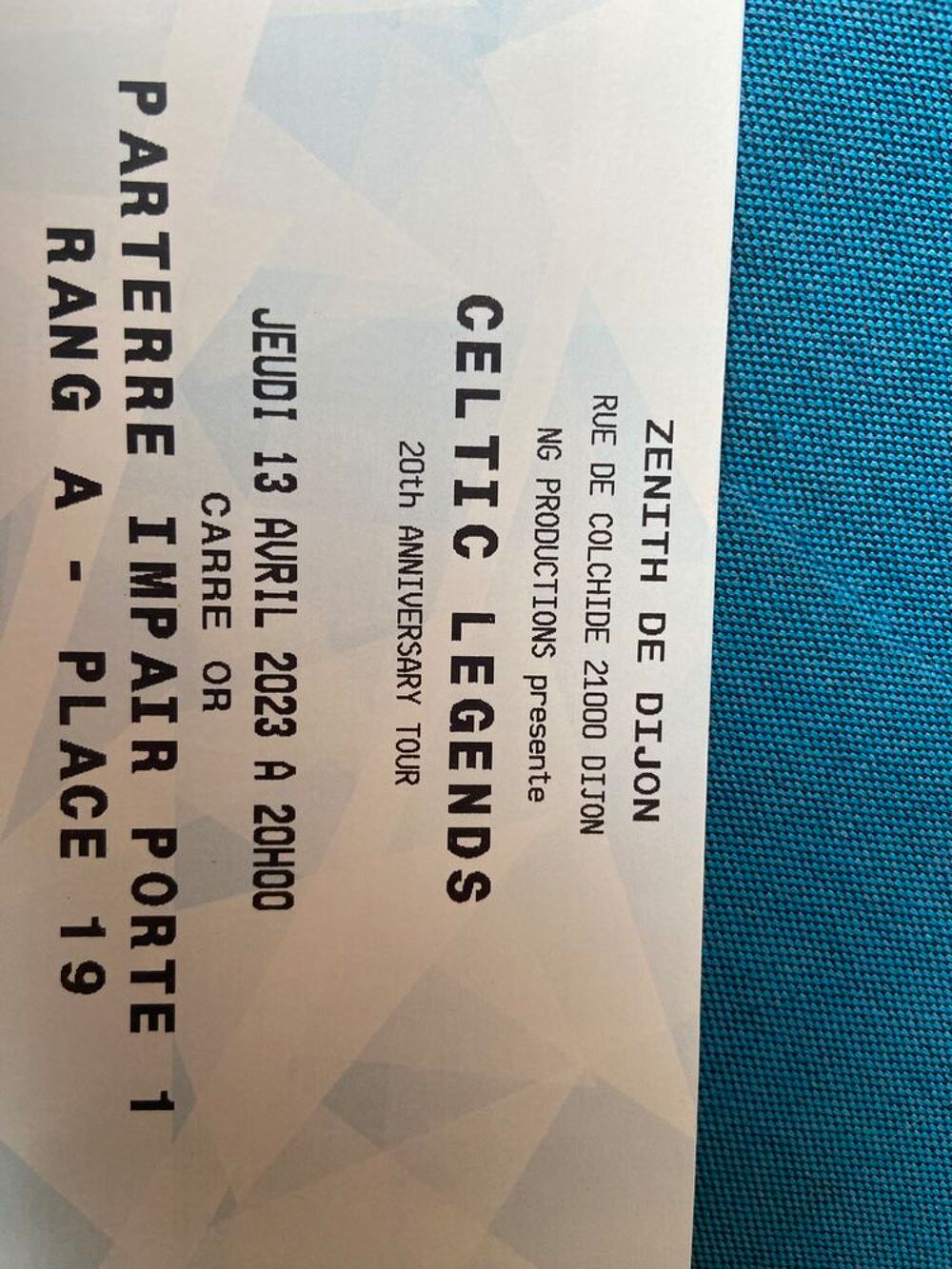 2 places Celtic Legends Zenith Dijon 13 avril Billetterie