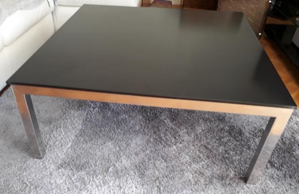 Table basse design contemporain inox verre Meubles