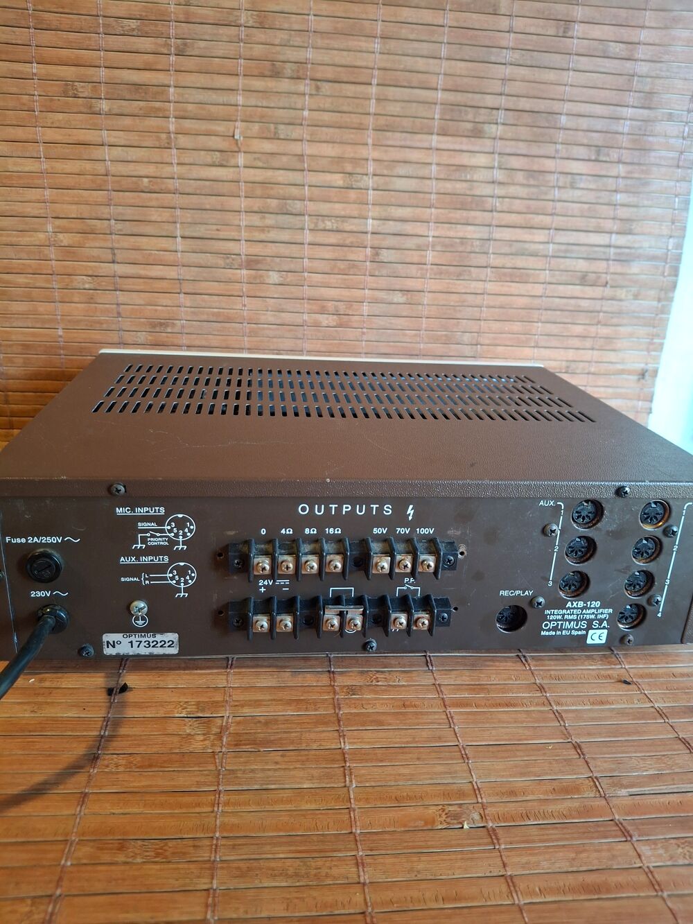 Amplificateur sono 100v Optimus Audio et hifi