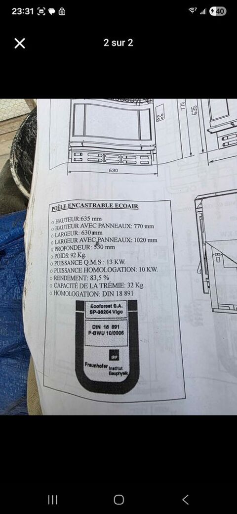 Po�le a granule ecoforet 600 Chalons-sur-Marne (51)