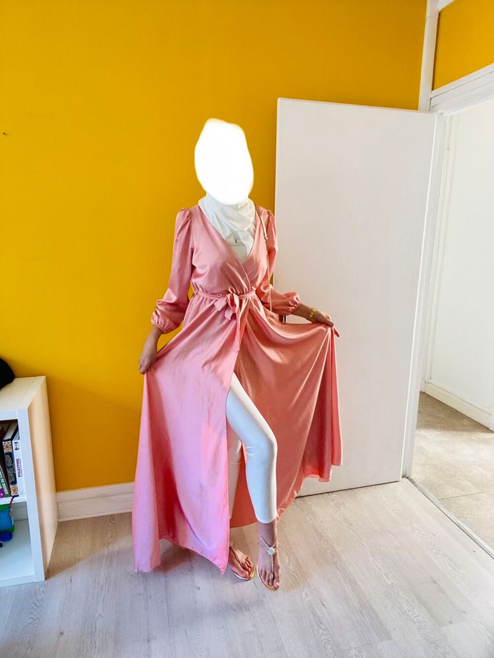 Robe longue princesse en satin rose claire taille Unique Vtements