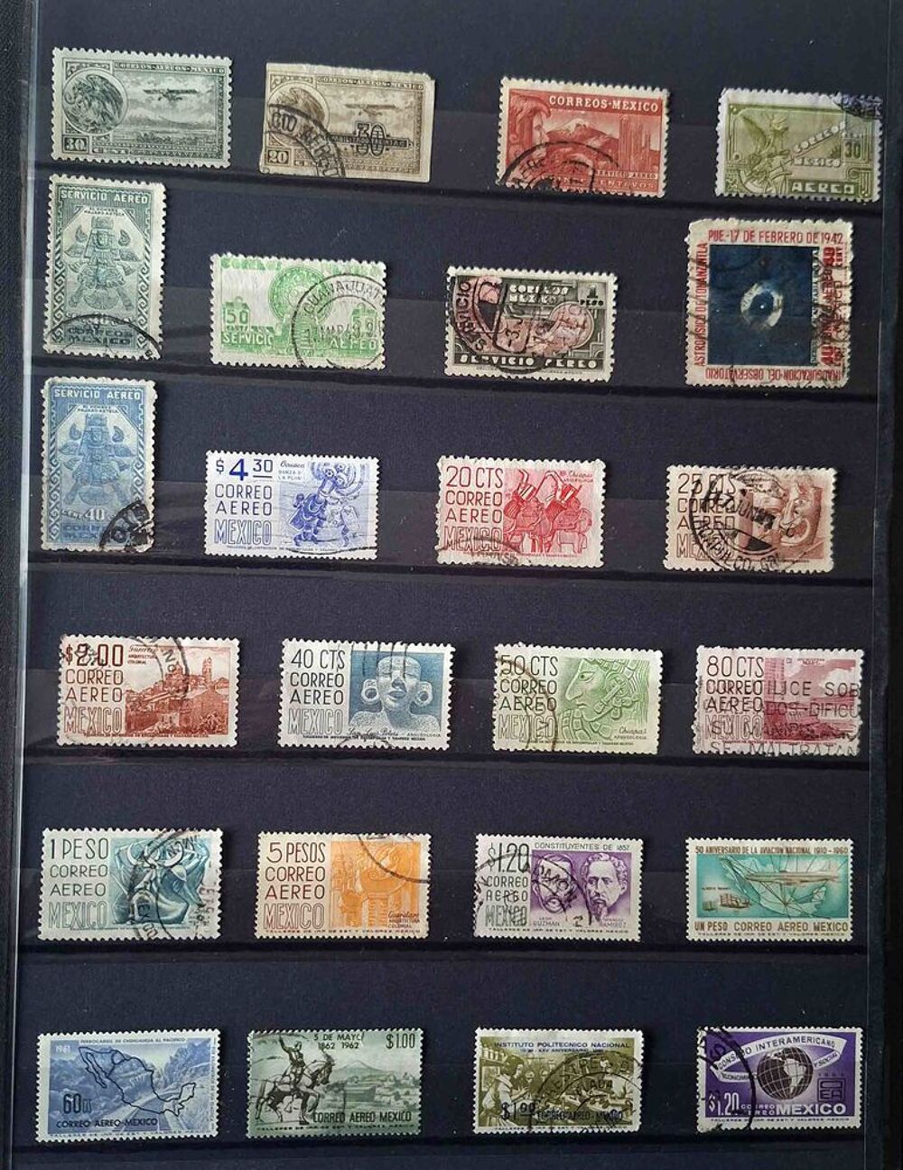S&eacute;rie de timbres de collection du Mexique 