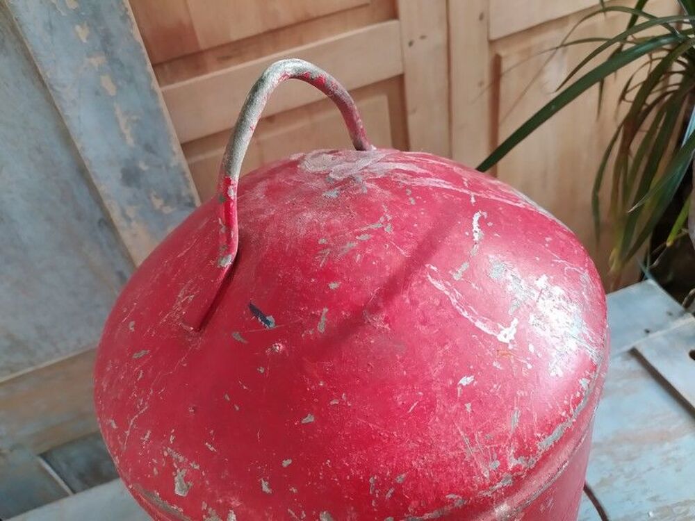 Ancien Seau Incendie Pompier Collection D&eacute;co Industrielle 