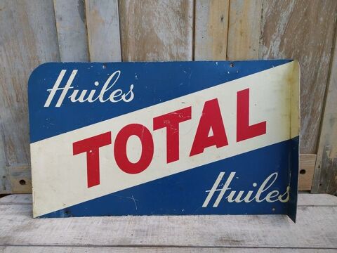 Ancienne Plaque Publicitaire Huiles Total 
160 Loches (37)