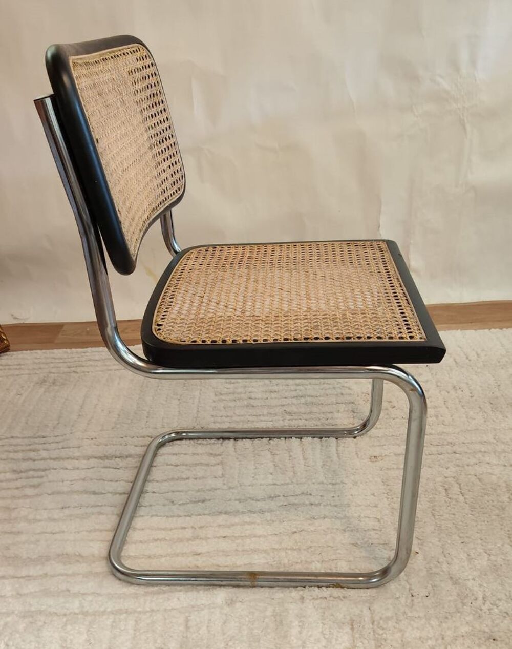 Chaise Cesca B32 noire de Marcel Breuer, Italie Meubles