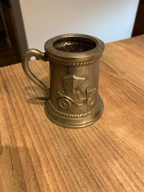 Chope � bi�re de d�coration vintage motifs voitures  \'\' Fiat 1901 - Benz 1904 \'\' 6 Saleilles (66)