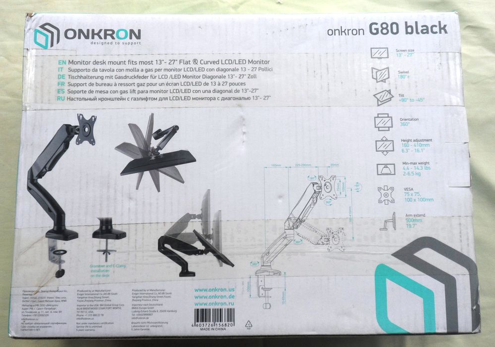 Support d'&eacute;cran &agrave; gaz &agrave; ressort LCD/LED 13 &agrave; 27 pouces Matériel informatique