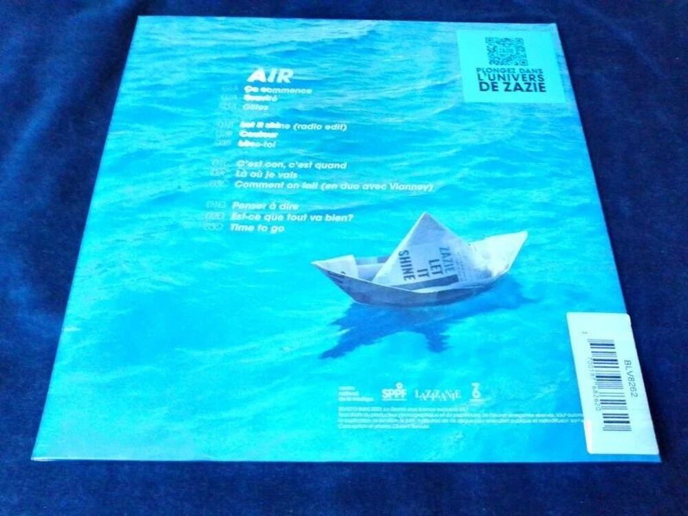 Zazie Rare Double LP Vinyle 33 Tours Couleur Turquoise "Air" CD et vinyles