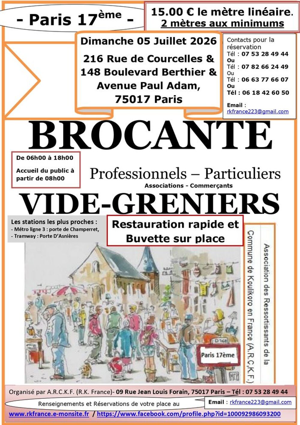 Vide-Greniers &amp; Brocante Paris 17&egrave; - 216 Rue Courcelles Vide grenier, marché aux puces, braderie