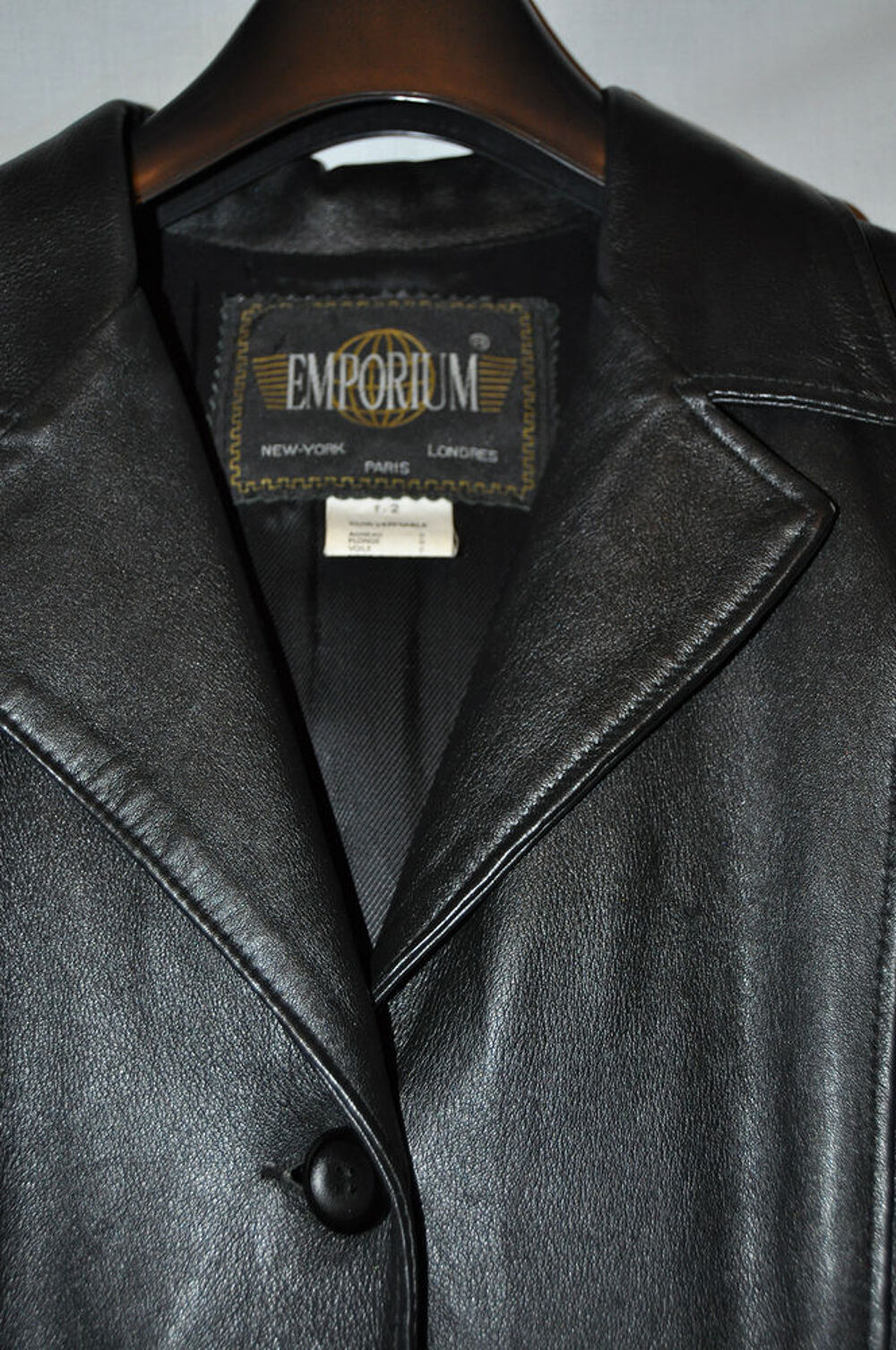 Manteau redingote femme long cuir v&eacute;ritable taille 38 marque Vêtements