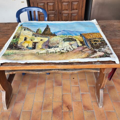 peinture peint sur toile ancienne sign� 1 La Farl�de (83)