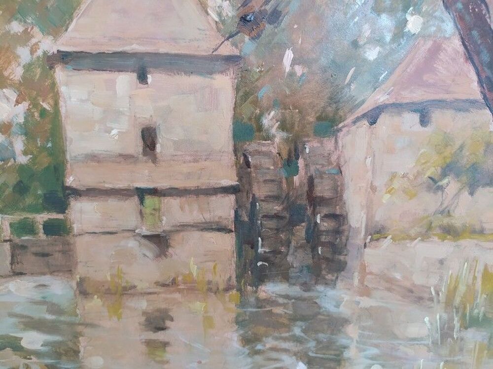 Tableau Paysage Moulin de Pont de Ruan Sign&eacute; Louis Rollet
Décoration