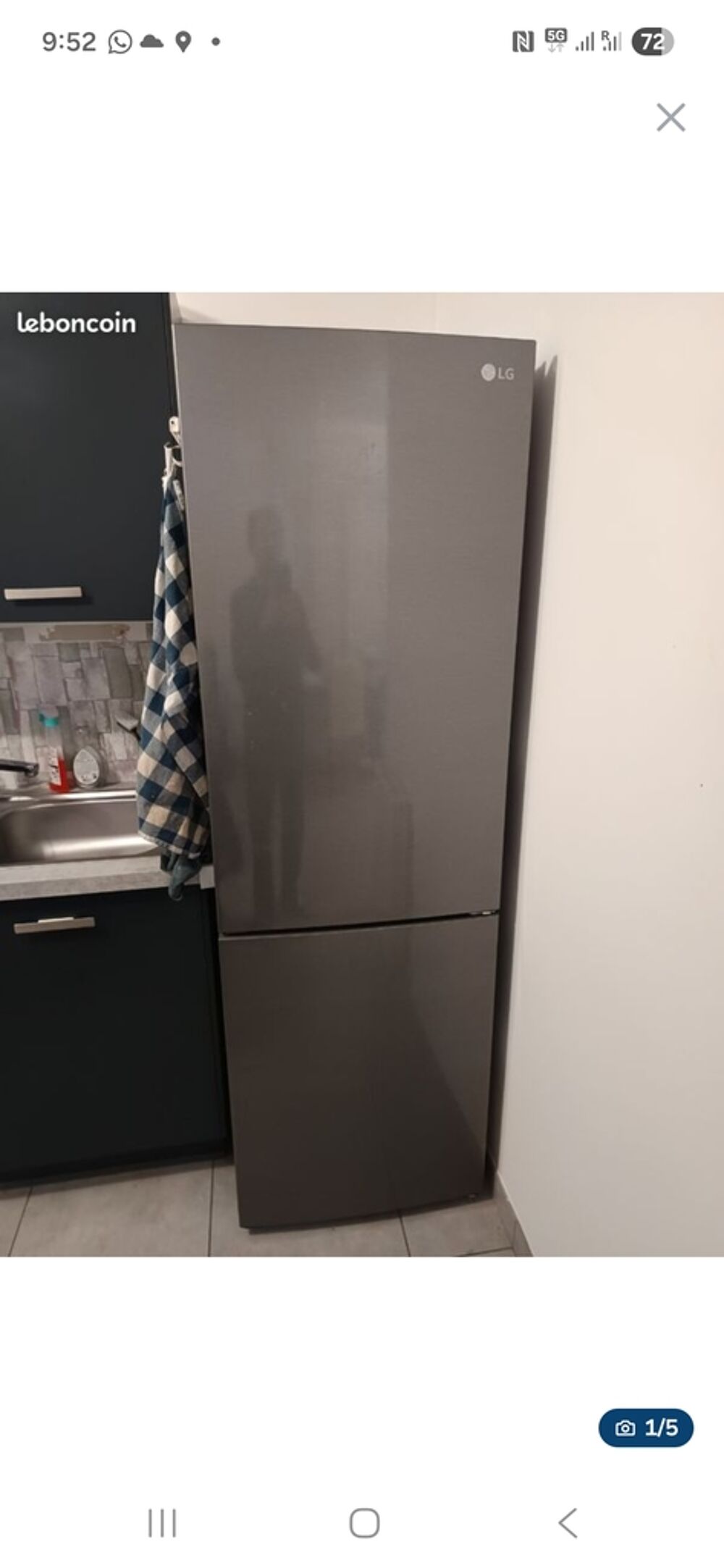 R&eacute;frig&eacute;rateur combin&eacute; LG gris Electroménager