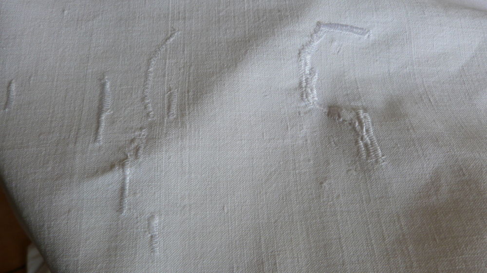 GRAND drap ancien/toile m&eacute;tis/grand monogramme CO/296x200cm Décoration