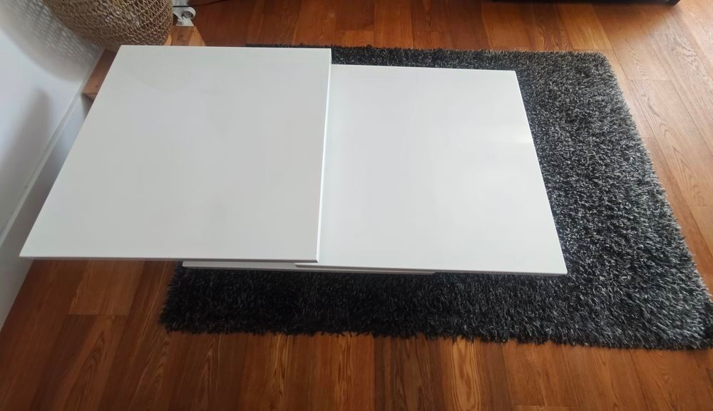 Table basse pivotante FLY + tapis gris/noir Tr&egrave;s bon &eacute;tat Meubles