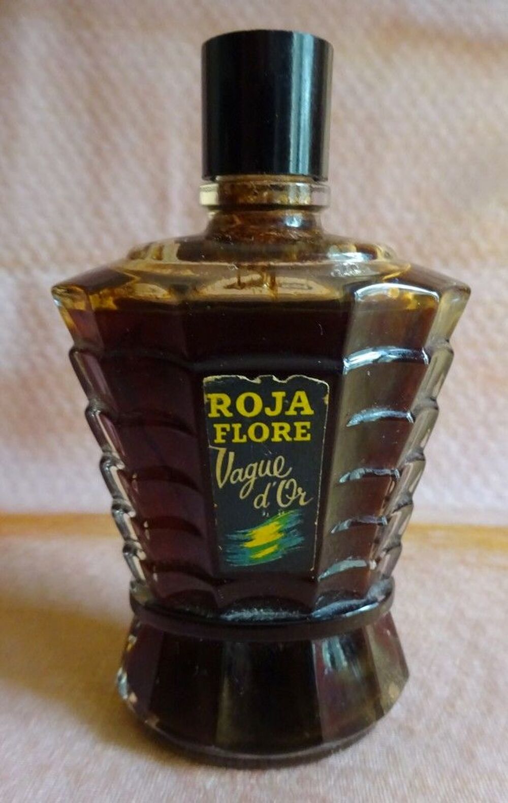 Flacon brillantine ROJA FLORE vague d'or 1959 
