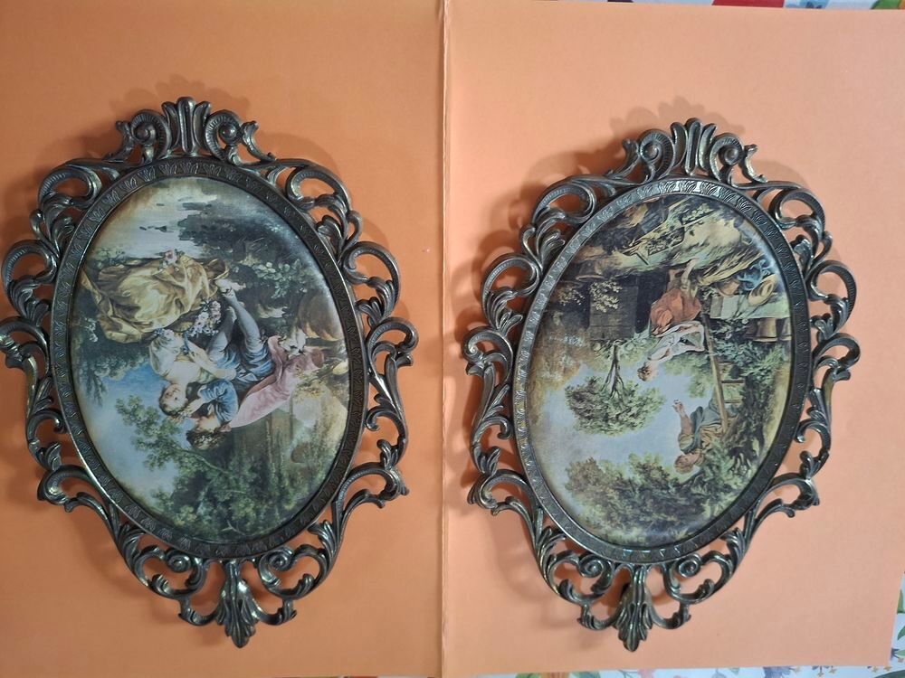 2 CADRES BAROQUES inspiration italienne Décoration
