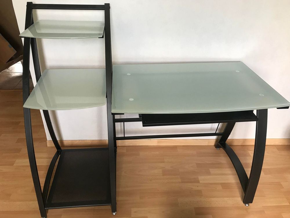 Bureau avec plateaux en verre tremp&eacute; Meubles