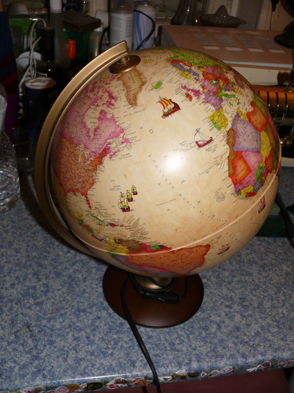 globe terrestre style antique Dcoration