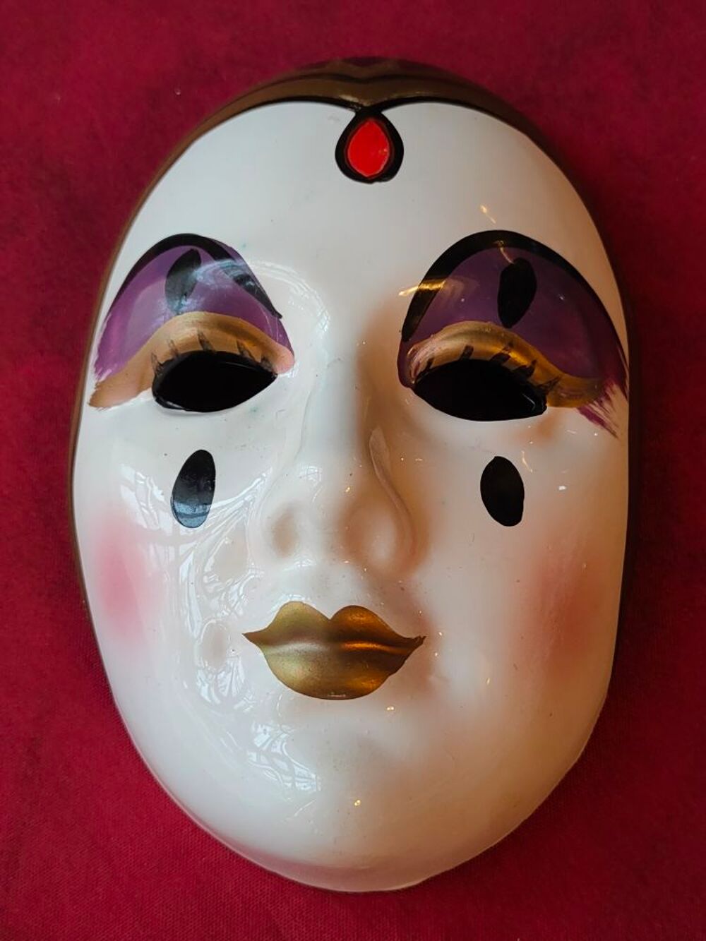 Masque de pierrot en c&eacute;ramique Décoration