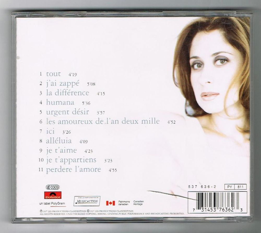 LARA FABIAN -CD- PURE - TOUT -LA DIFFERENCE-HUMANA-JE T'AIME CD et vinyles