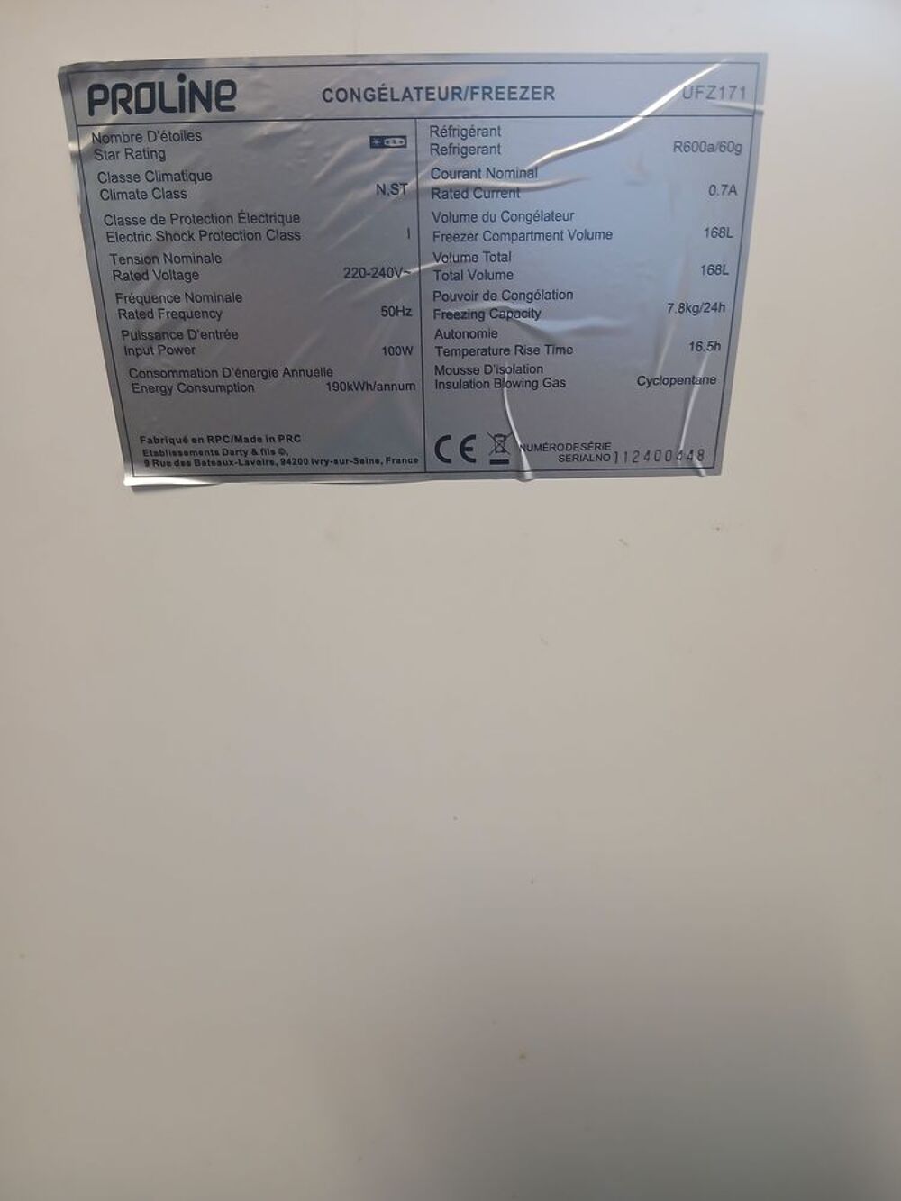 congelateur tiroirs Electroménager