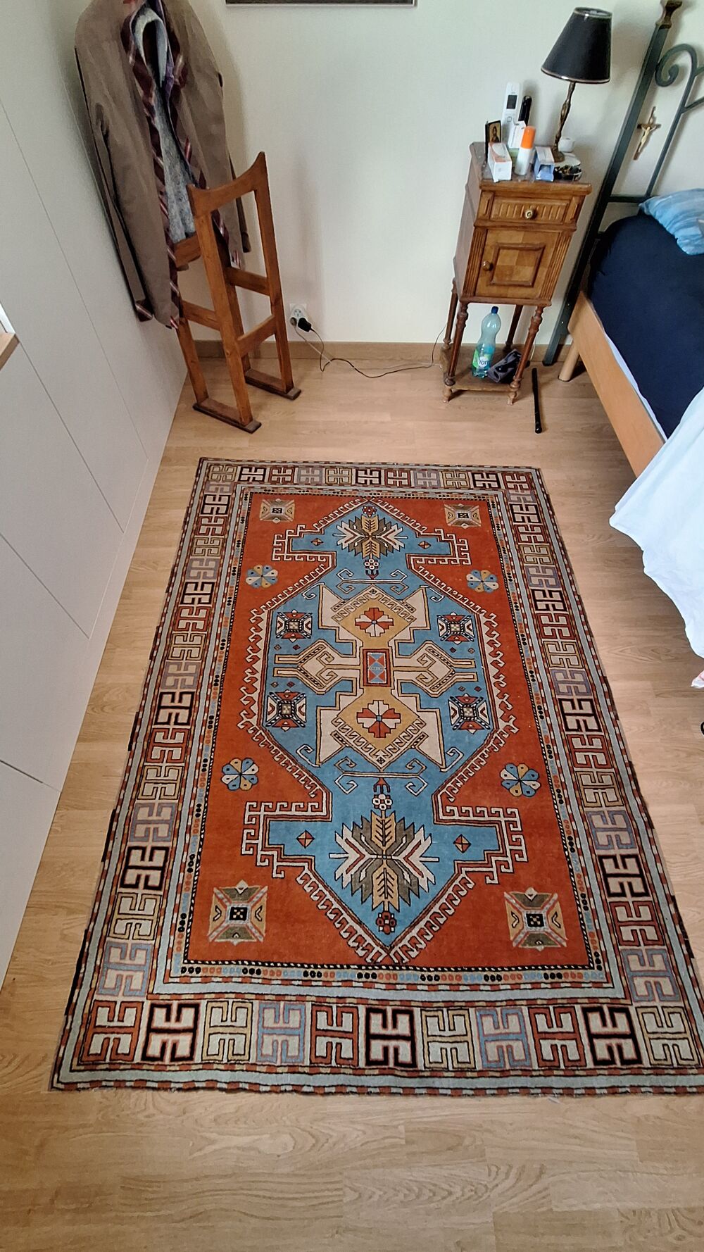 Tapis en laine ancien dim : 200 par 145 cm Décoration