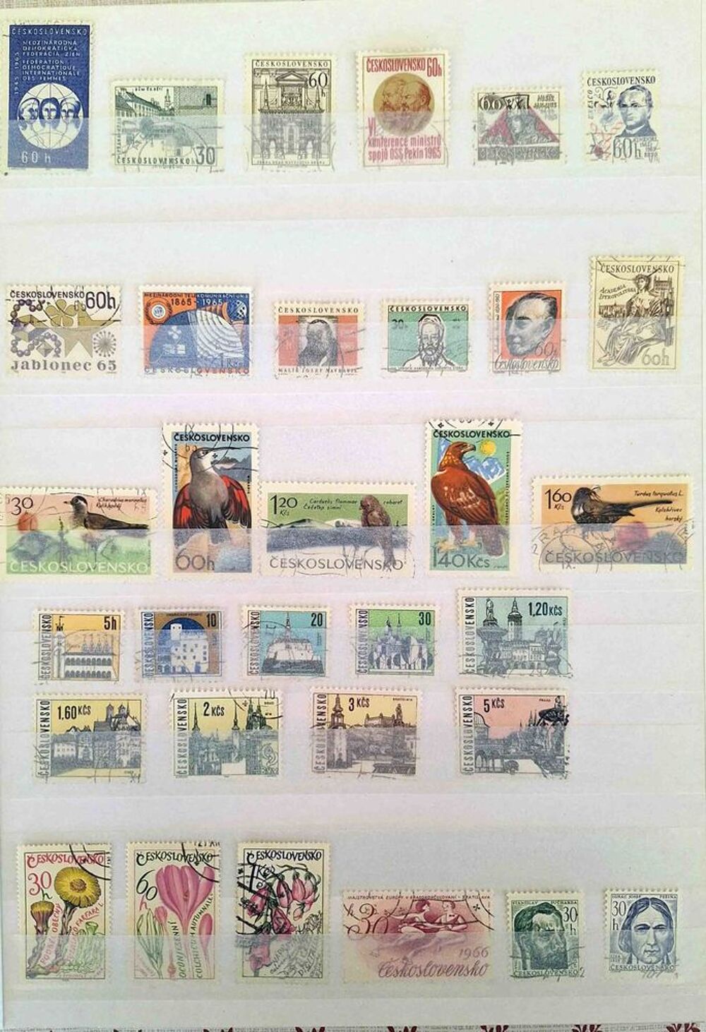 S&eacute;rie de timbres de collection de Tch&eacute;coslovaquie 