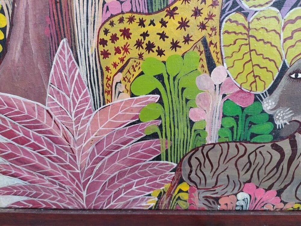 Berny Mathias Tableau Animaux Haiti Haitian Painting
