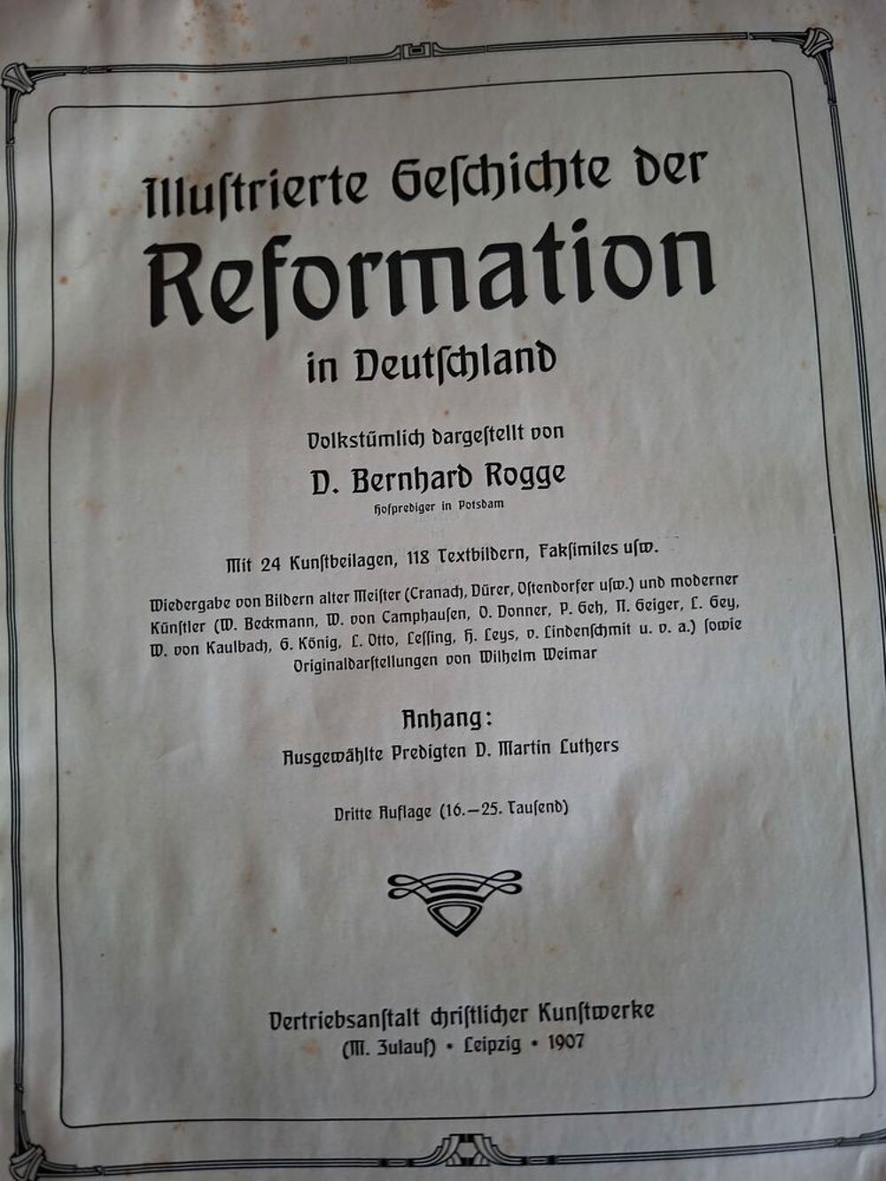 Illustrierte Geschichte der Reformation in Deutschland (1907 Livres et BD