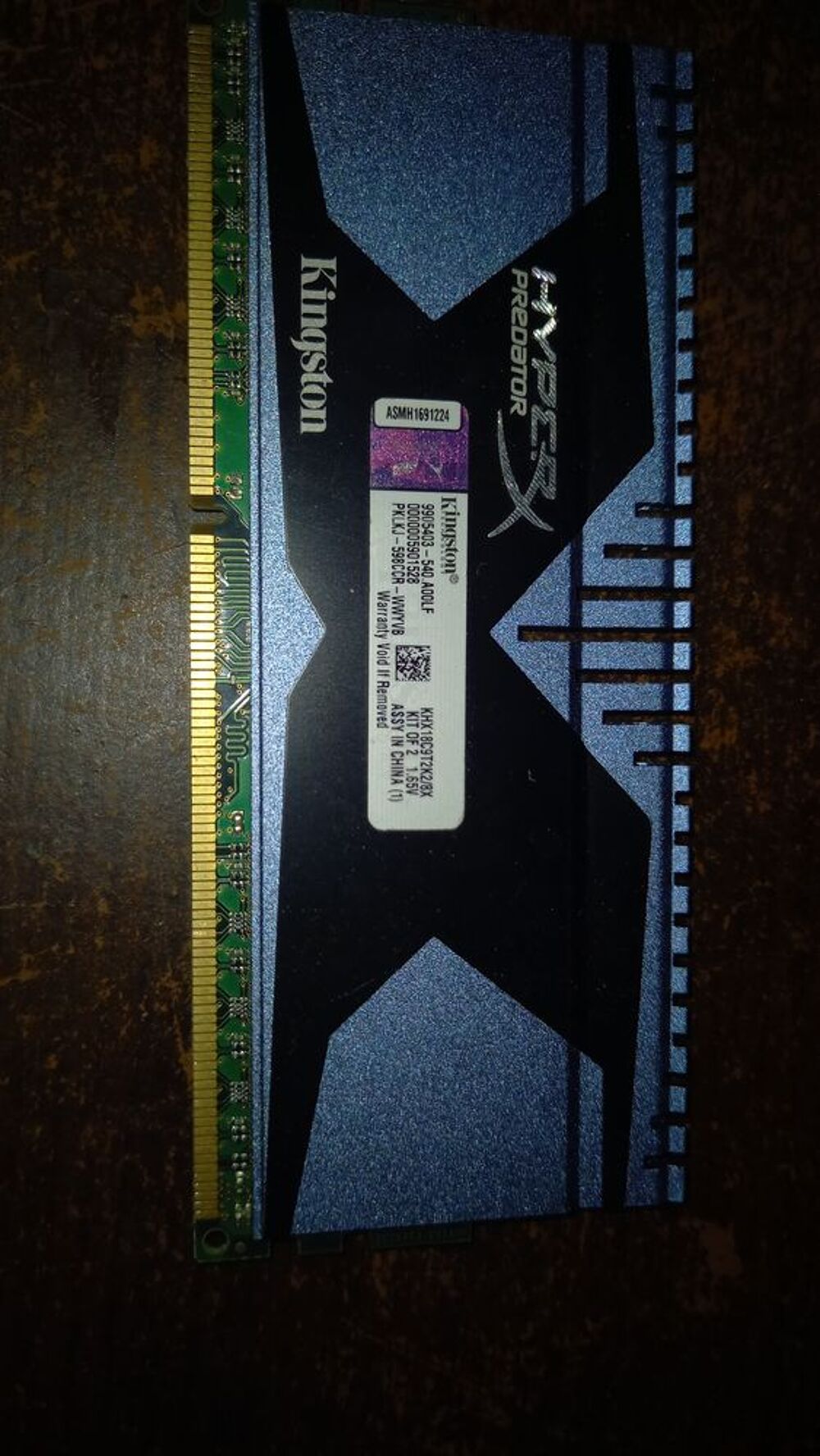 M&eacute;moire ram 2x4go total 8go ,HYPER X, kingston predator 1886 Matériel informatique