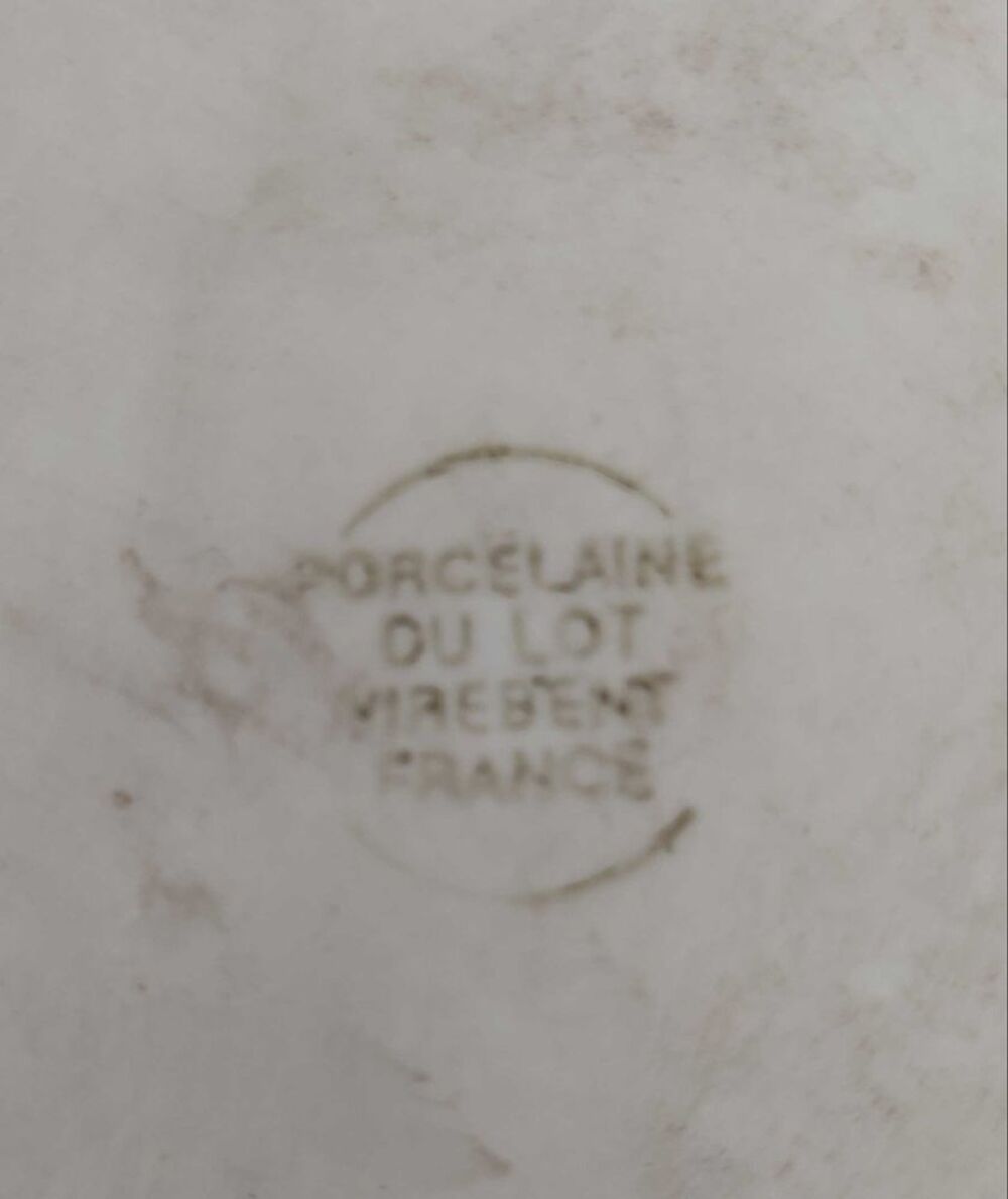 Bougeoir cube porcelaine Virebent Vintage ann&eacute;es 60 