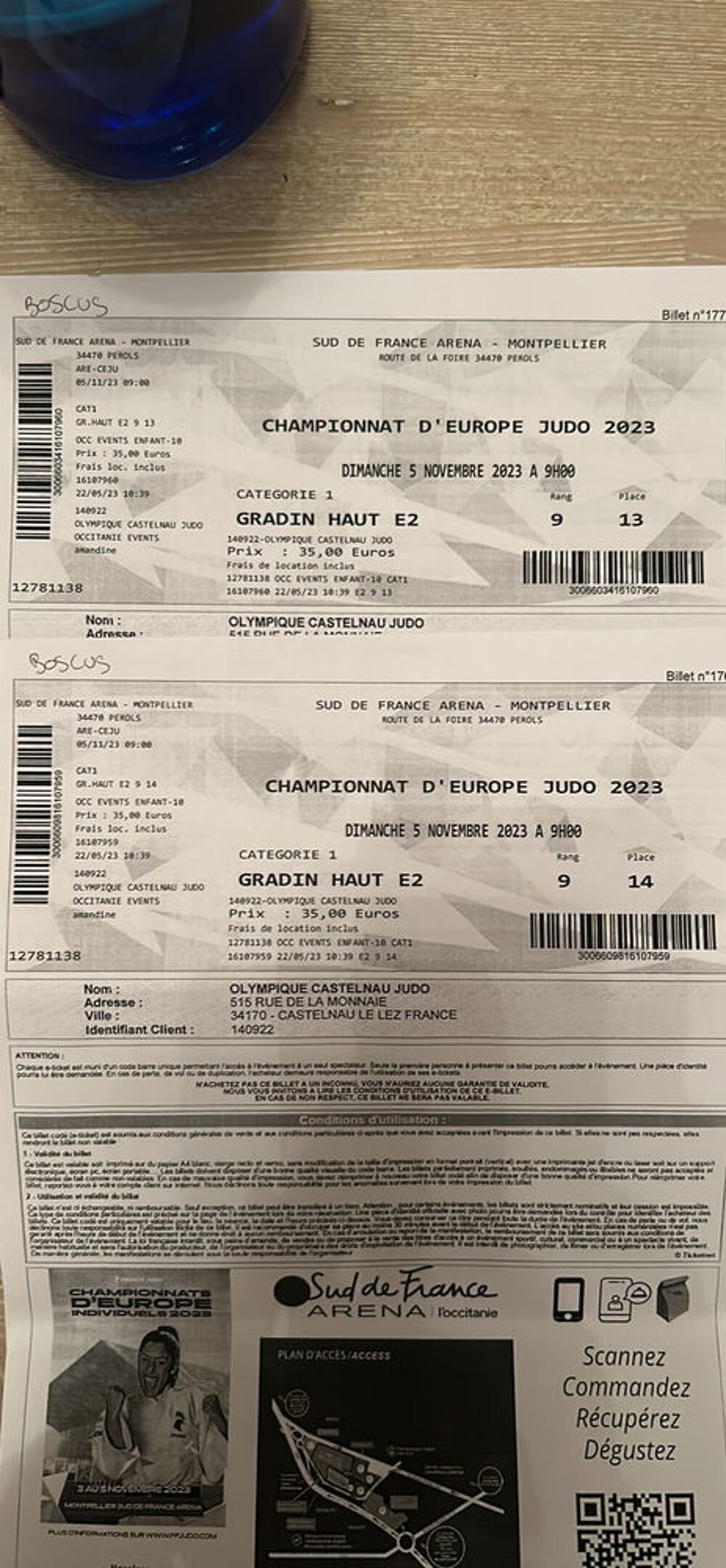 Championnat d'Europe de judo Billetterie