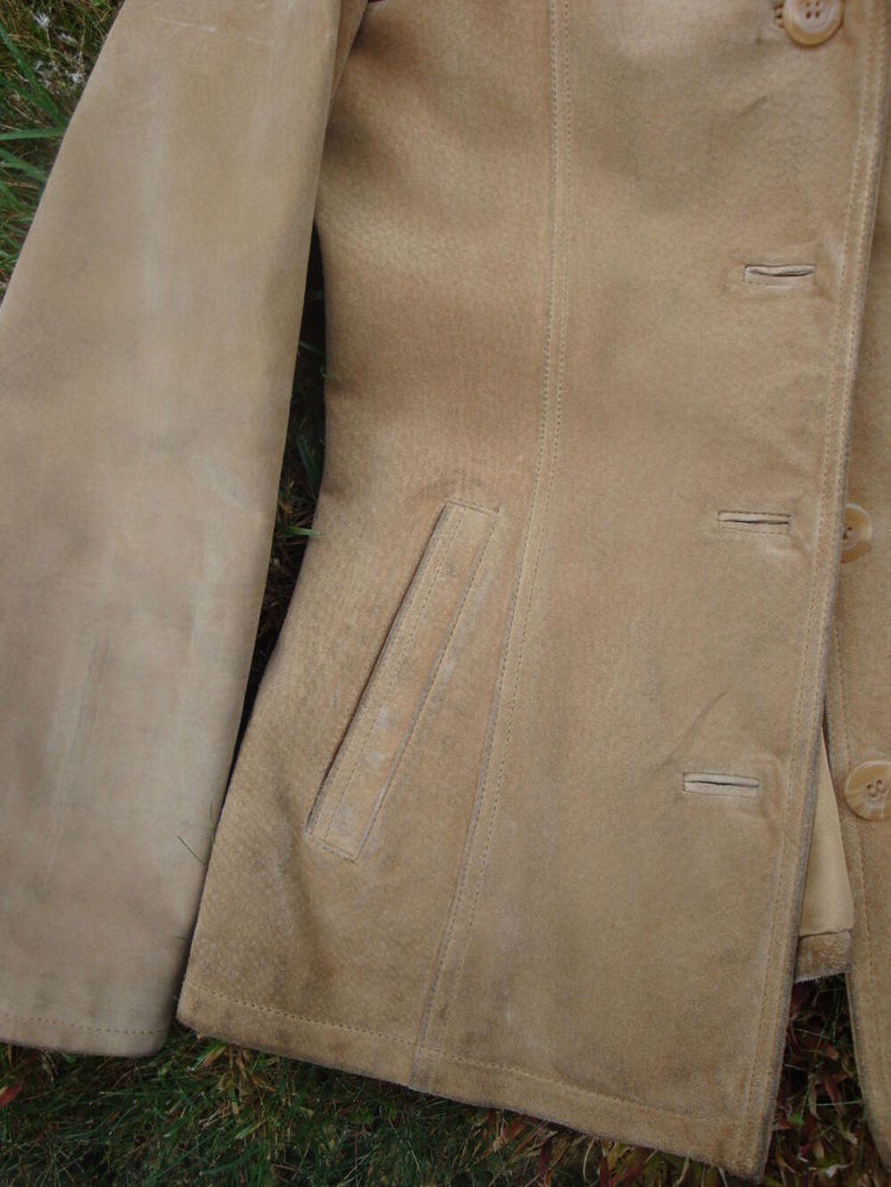 Veste en cro&ucirc;te de porc beige Vêtements
