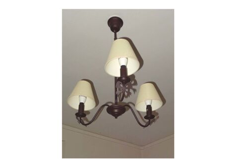 Lustre suspension 3 branches m�tal brun parfait �tat 32 Paris 4 (75)