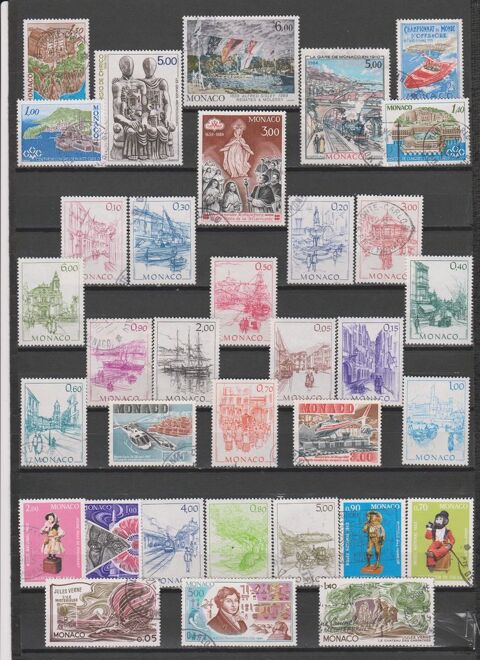 126 TIMBRES MONACO OBLITERES & NEUFS**&* + SANS GOMME 33 Le Coudray-Montceaux (91)