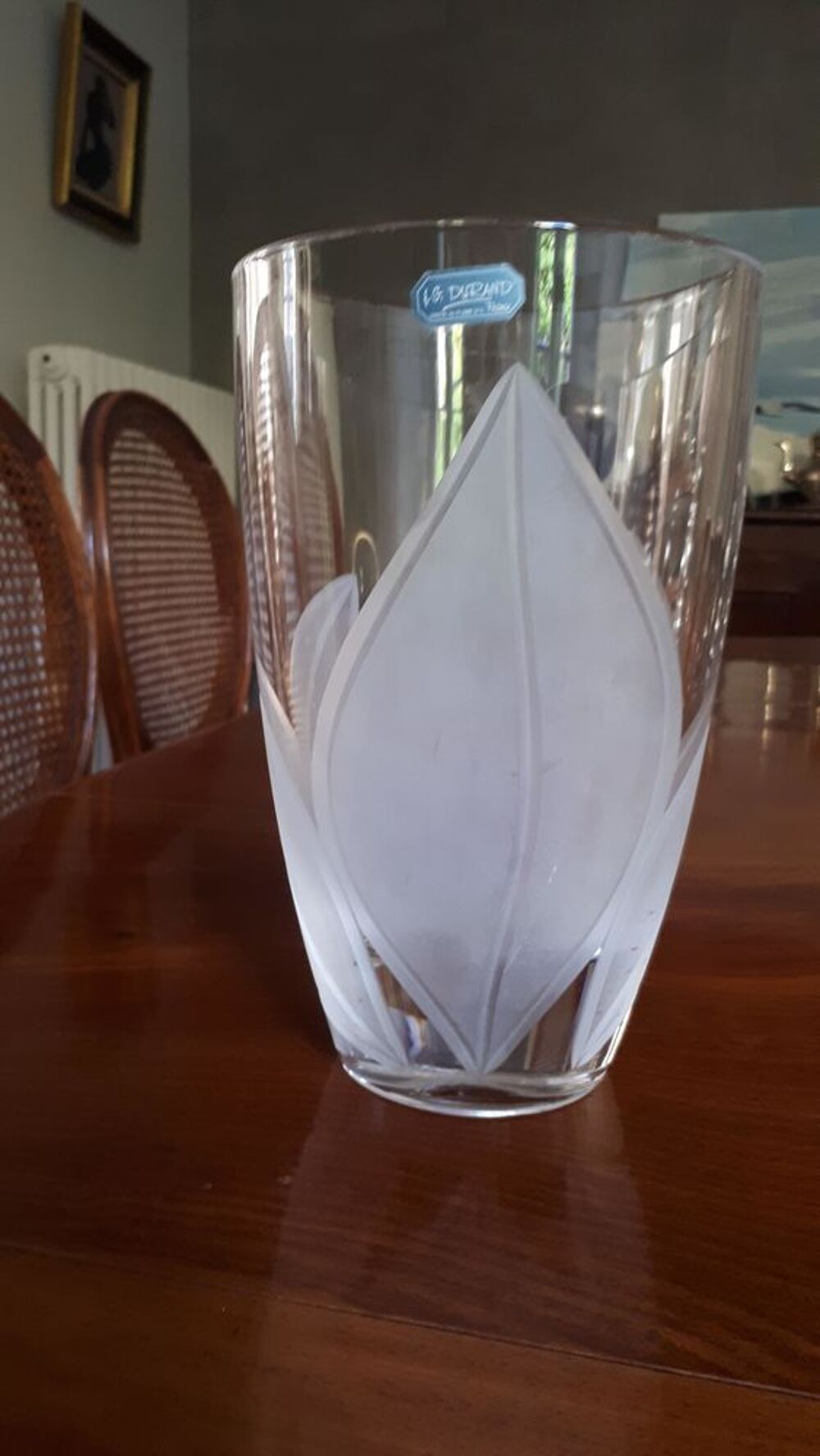 Vase en cristal G.Durand neuf ( toujours &eacute;tiquet&eacute;) Décoration