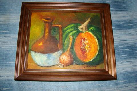 Tableau / Huile sur toile sign�e   Autour du potiron   Gargenville (78)