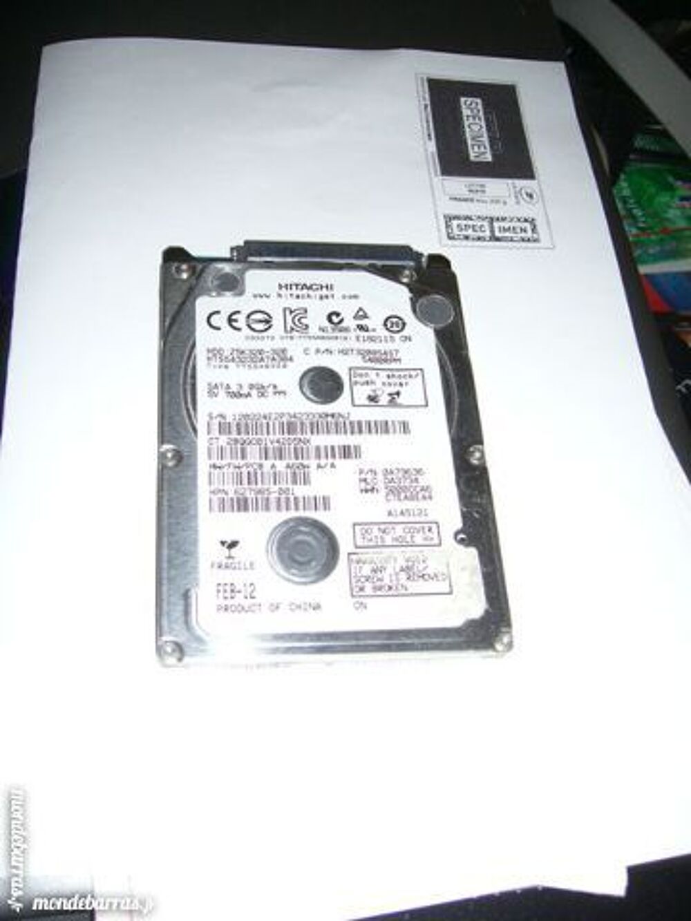 disque dur SATA Hitachi 320Gb &agrave; r&eacute;parer Matériel informatique
