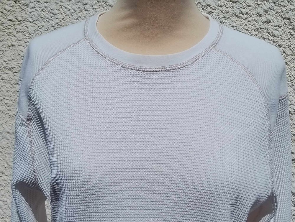 Sweat blanc &agrave; col rond en coton pour Homme : Taille L Vêtements