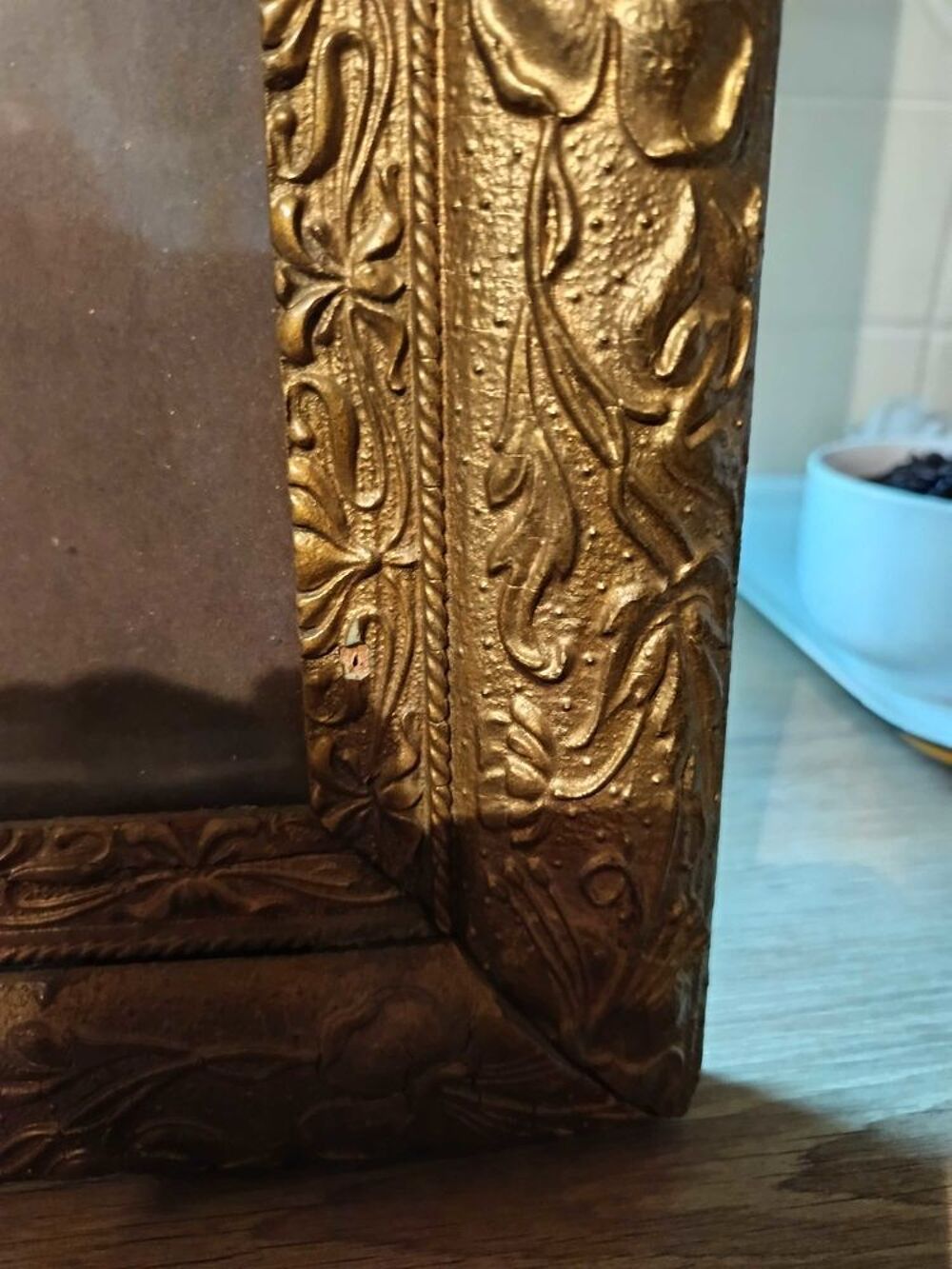 cadre ancien avec photo d'enfant Décoration