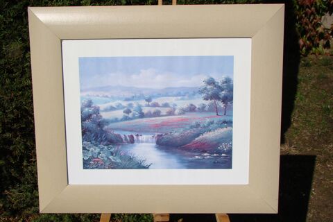 Tableau gravure - Paysage champ�tre 40 Gargenville (78)